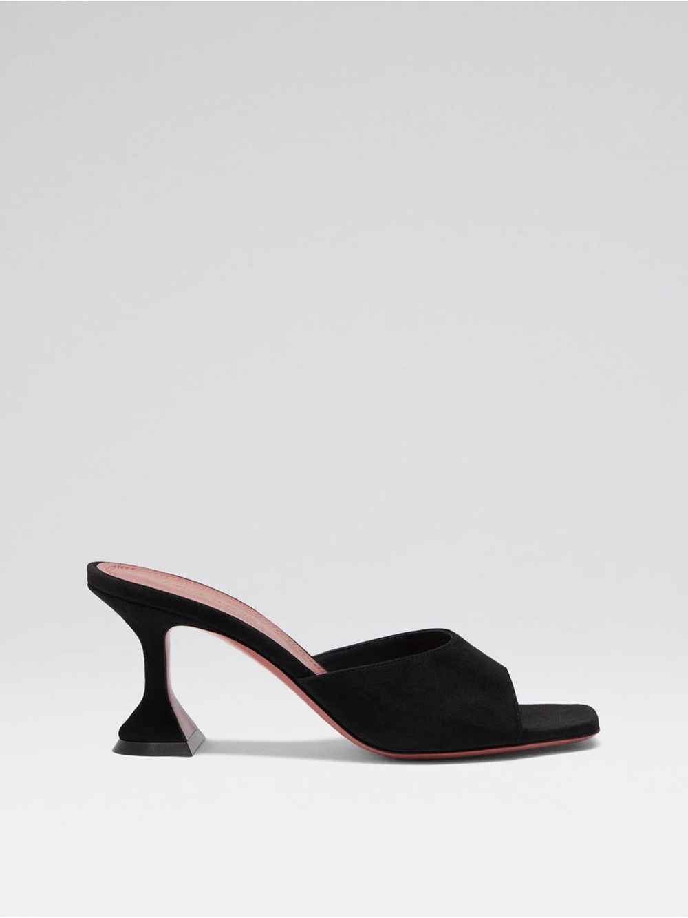 Amina Muaddi Lupita Slipper 70 Black Suede Mule Sandals Heels 39.5